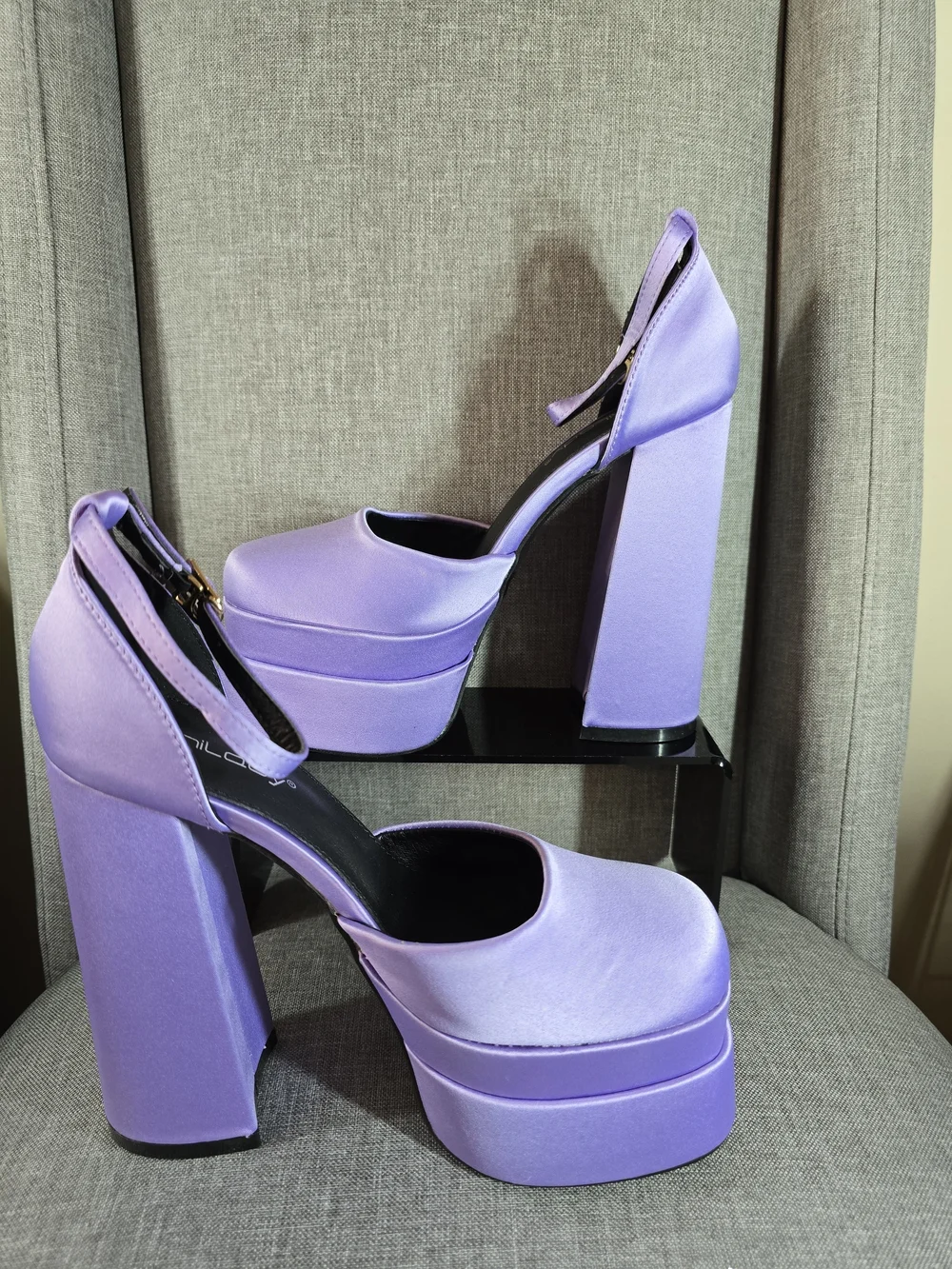 Unilady “Ava” Lilac Platform Mary Jane Chunky Heels – Size 6.5 – New in Box